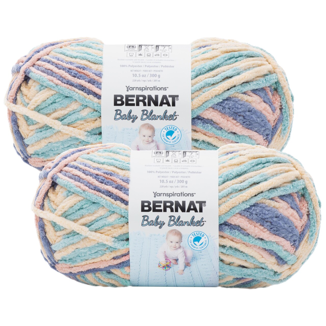 (Pack of 2) Bernat Baby Blanket Big Ball Yarn-Mini Succulents